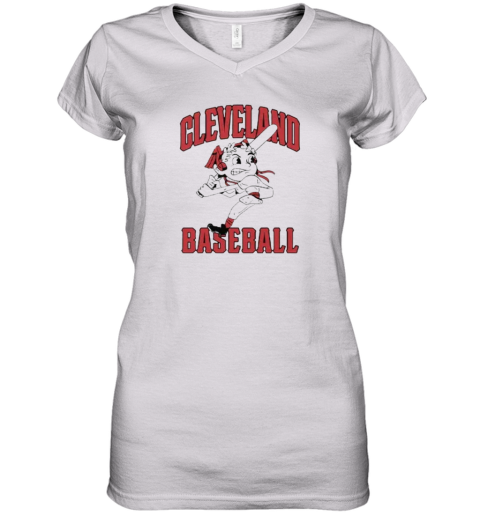 Cleveland Baseball Chief Wahoo Inspired Women039S V Neck T Shirt