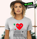 Cdg Play Logo With Red Heart Women039S T Shirt