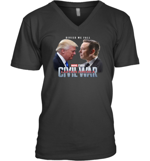 Captain America Civil War Trump Vs Elon V Neck T Shirt