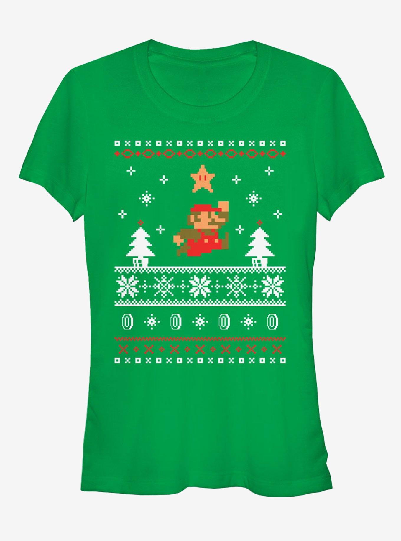 Nintendo Mario Ugly Christmas Sweater Girls T-Shirt | Premium Unisex T-Shirt, Trending Graphic Tee