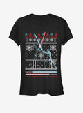 Star Wars Ugly Christmas Sweater Duel Girls T-Shirt | Premium Unisex T-Shirt, Trending Graphic Tee