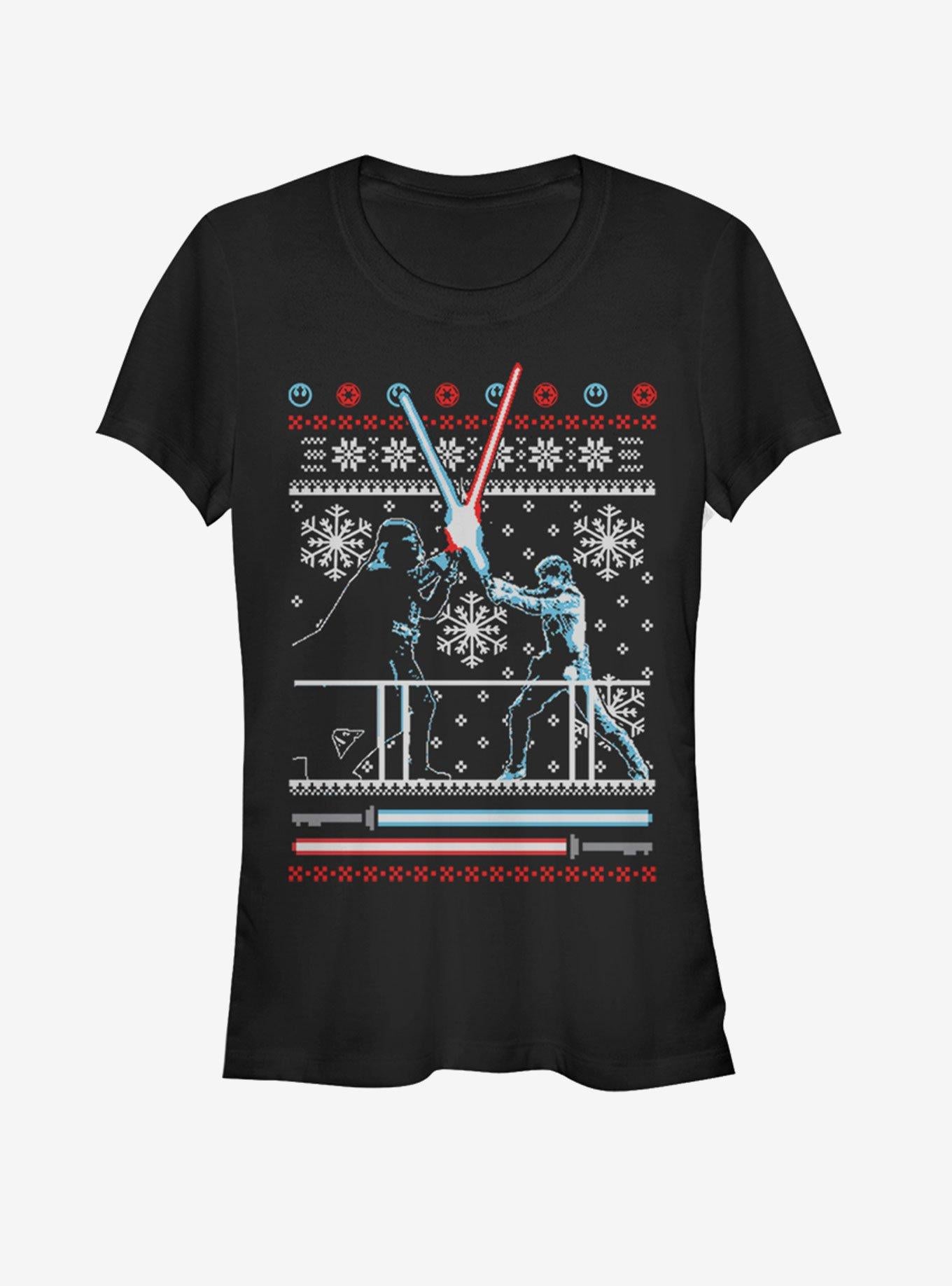 Star Wars Ugly Christmas Sweater Duel Girls T-Shirt | Premium Unisex T-Shirt, Trending Graphic Tee