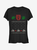 Ugly Christmas Sweater Raptor Girls T-Shirt | Premium Unisex T-Shirt, Trending Graphic Tee