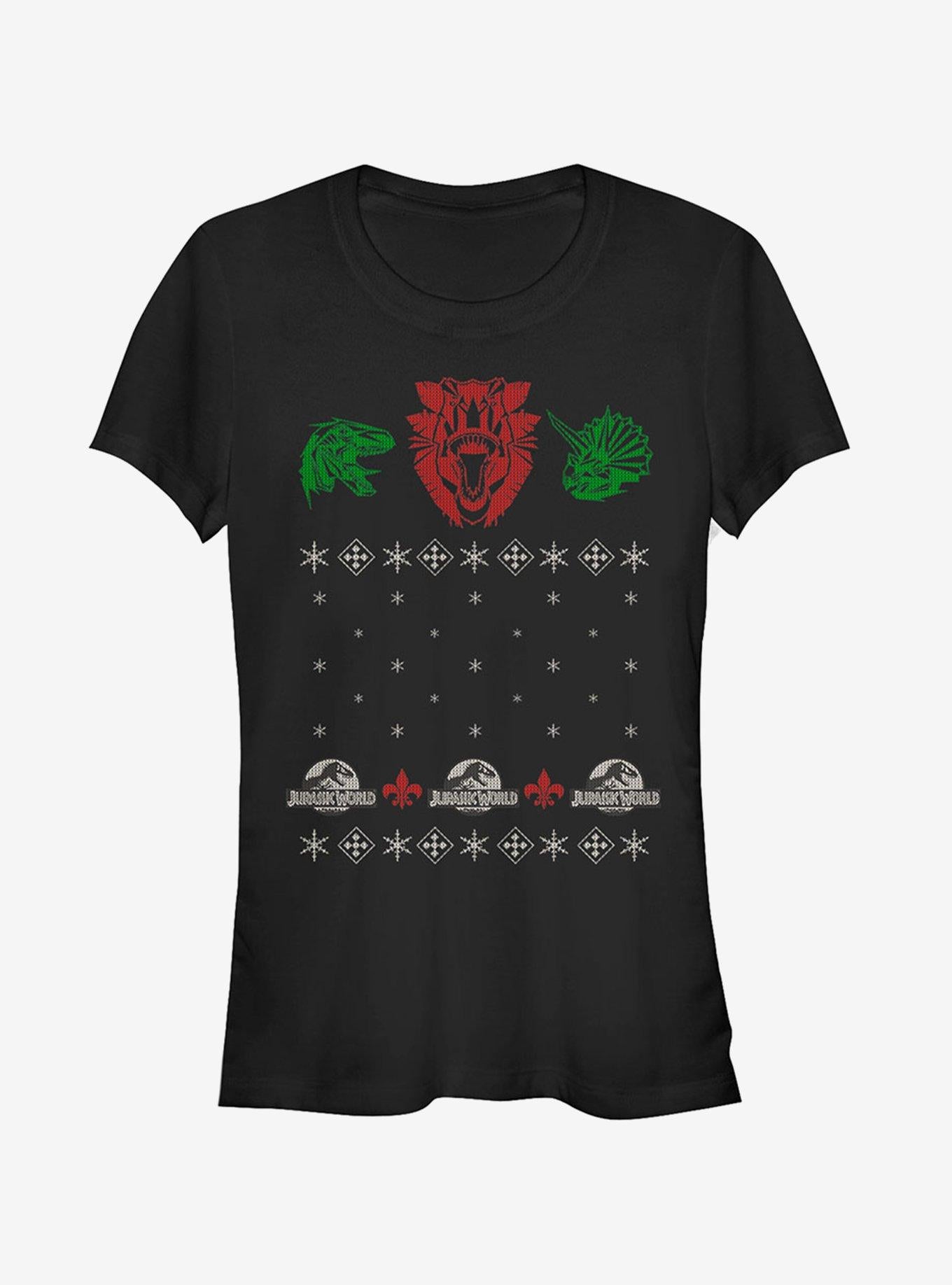 Ugly Christmas Sweater Raptor Girls T-Shirt | Premium Unisex T-Shirt, Trending Graphic Tee