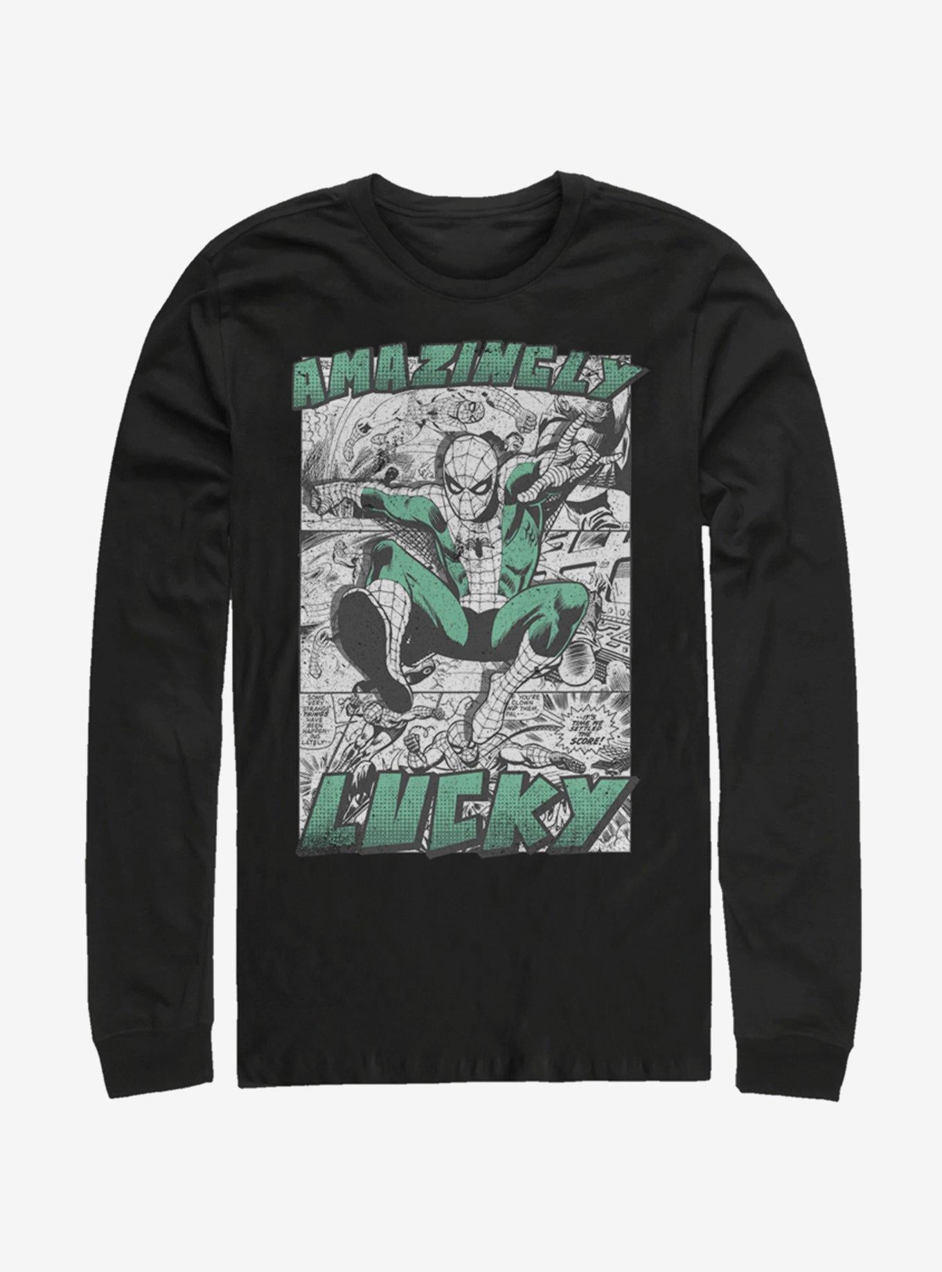 Marvel Spider-Man Amazingly Lucky Long-Sleeve T-Shirt | Premium Unisex T-Shirt, Trending Graphic Tee