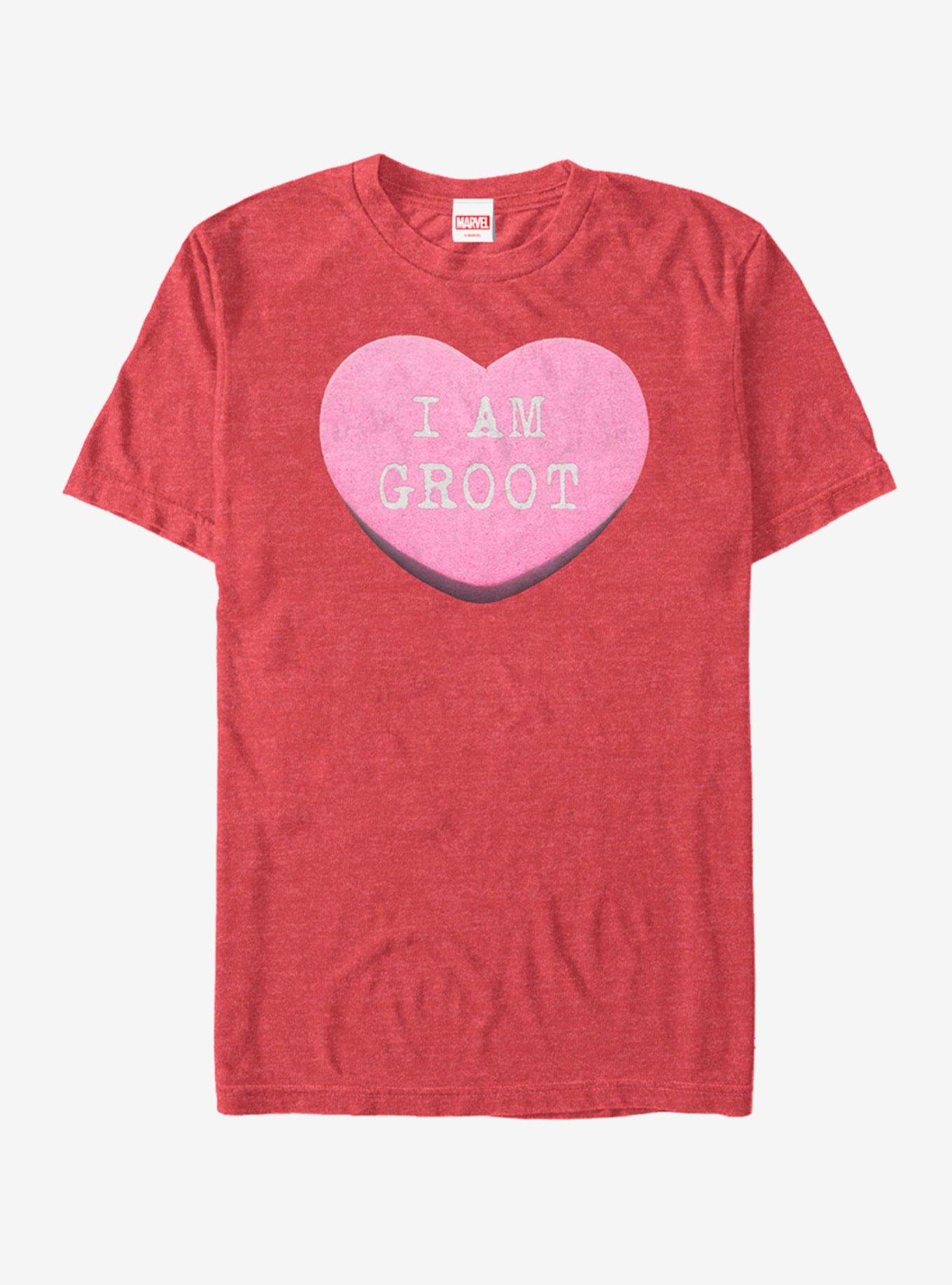 Marvel Guardians Of The Galaxy Groot Heart Candy T-Shirt | Premium Unisex T-Shirt, Trending Graphic Tee