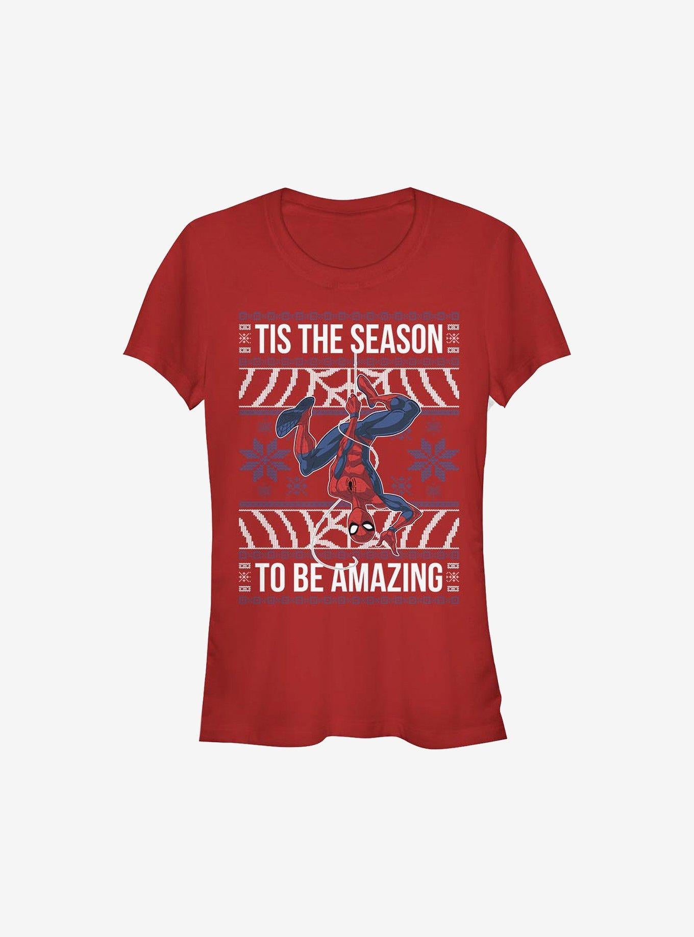 Marvel Spider-Man Amazing Spider-Man Ugly Christmas Sweater Girls T-Shirt | Premium Unisex T-Shirt, Trending Graphic Tee