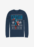 Marvel Captain America Ugly Christmas Sweater Long-Sleeve T-Shirt | Premium Unisex T-Shirt, Trending Graphic Tee