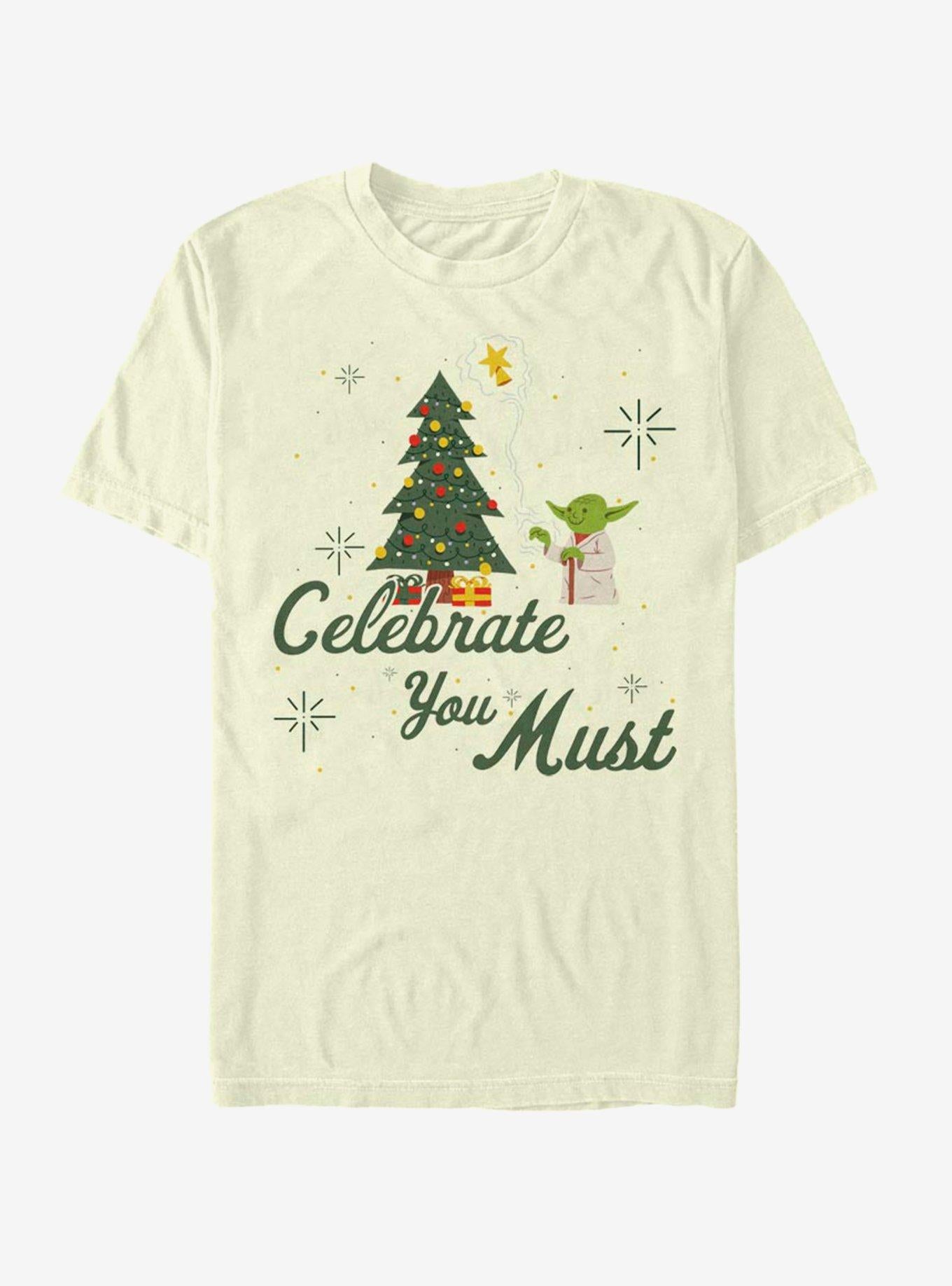 Star Wars Yoda Celebrate You Must Christmas T-Shirt T-Shirt | Fan Favorite Style | Perfect For Daily Wear