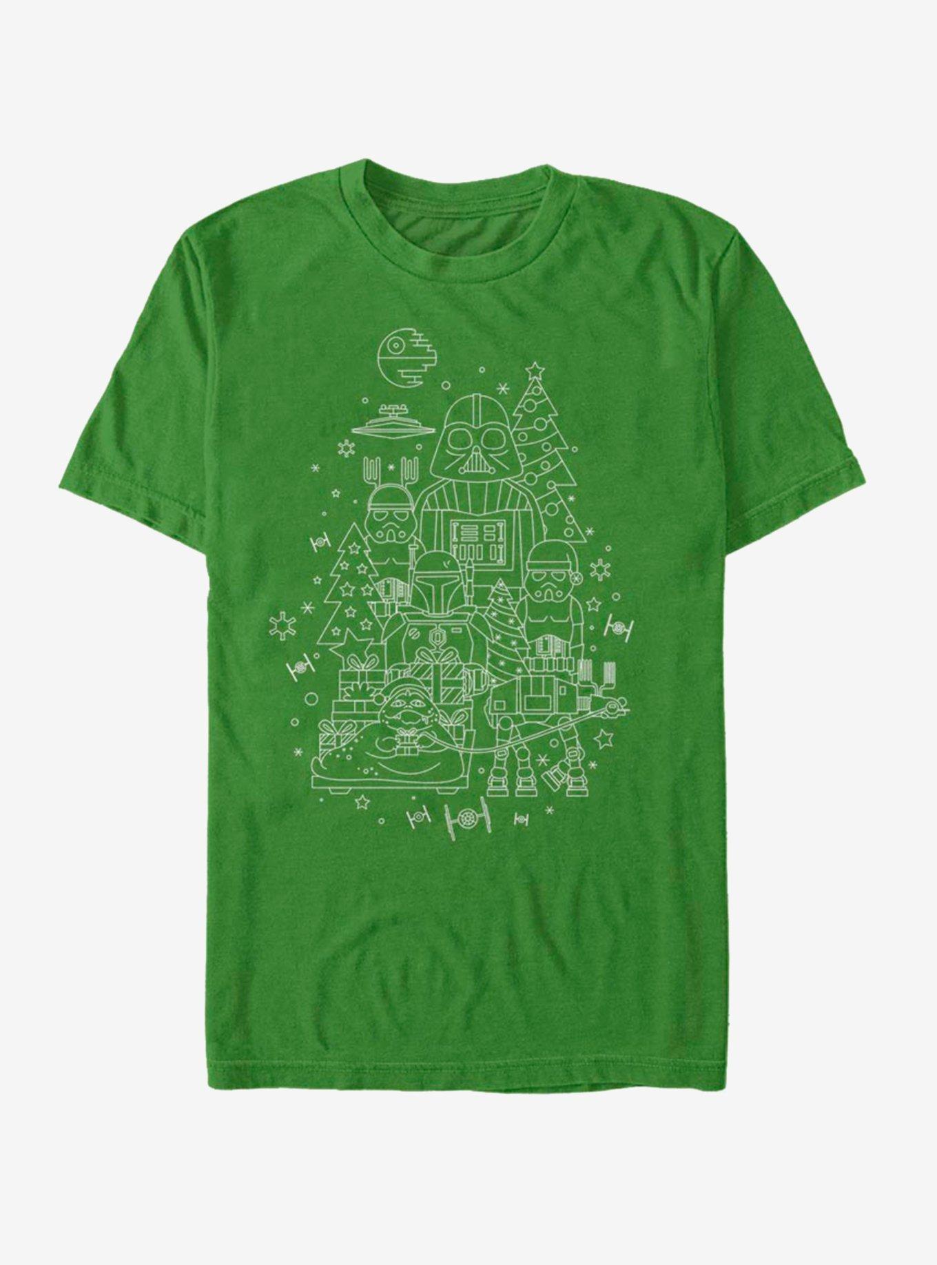 Star Wars Dark Side Line Art Christmas T-Shirt T-Shirt | Vintage Graphic Vibe | Perfect For Daily Wear