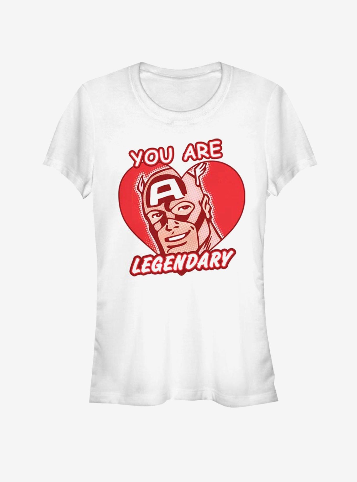 Marvel Captain America Legendary Heart Girls T-Shirt | Premium Unisex T-Shirt, Trending Graphic Tee
