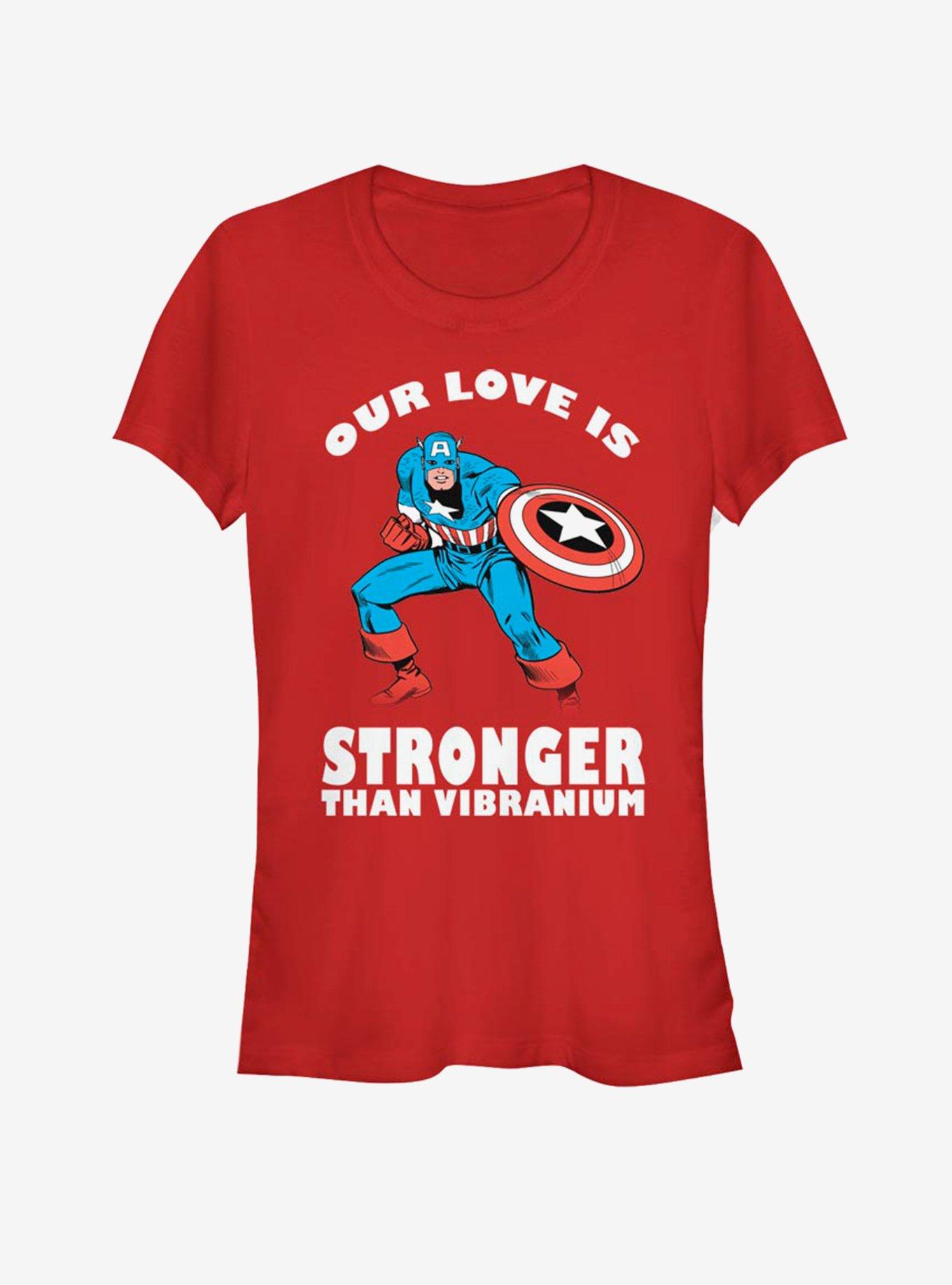Marvel Captain America Strong Love Valentine Girls T-Shirt | Premium Unisex T-Shirt, Trending Graphic Tee