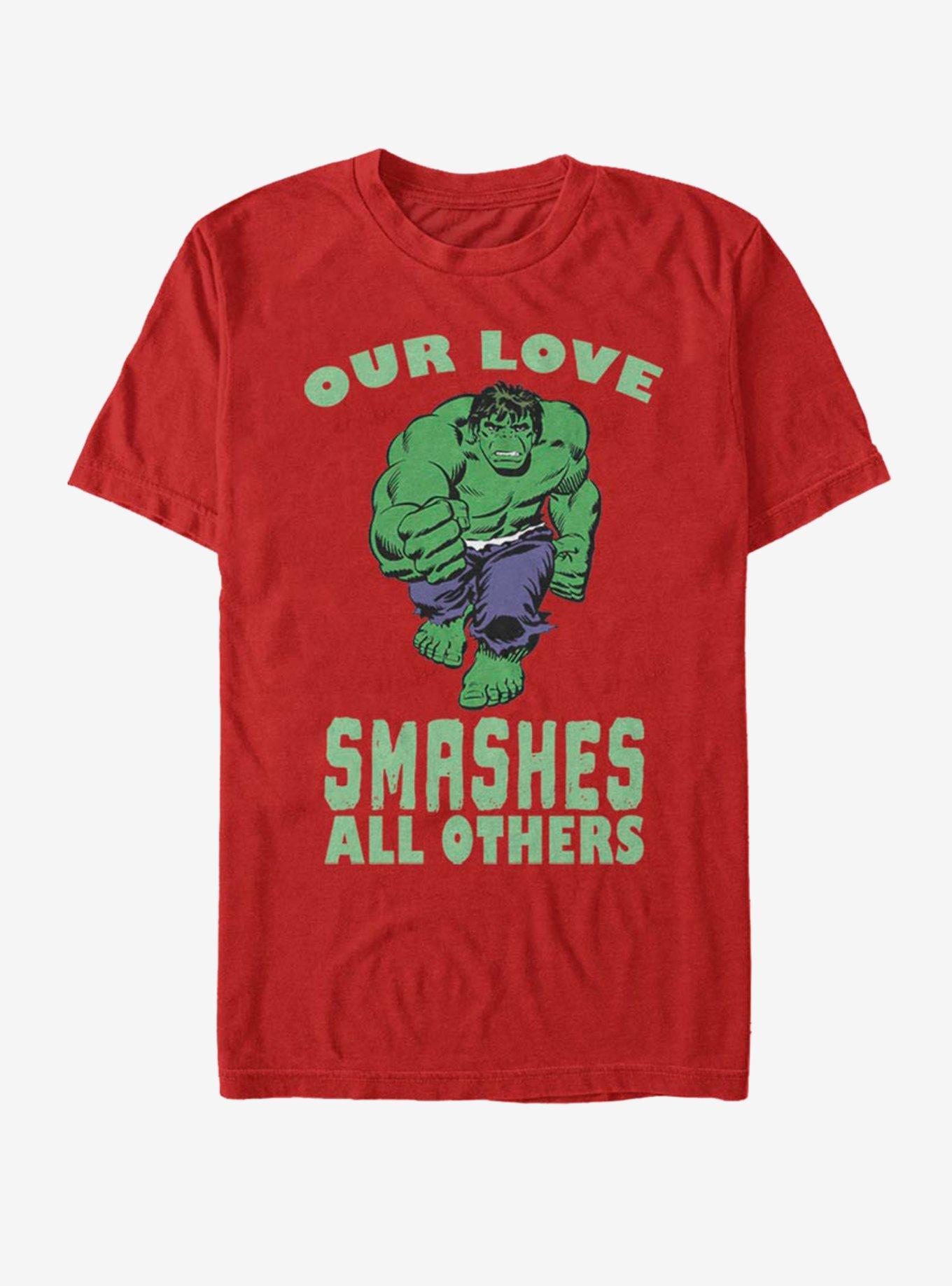 Marvel Hulk Smashing Love Valentine T-Shirt | Premium Unisex T-Shirt, Trending Graphic Tee