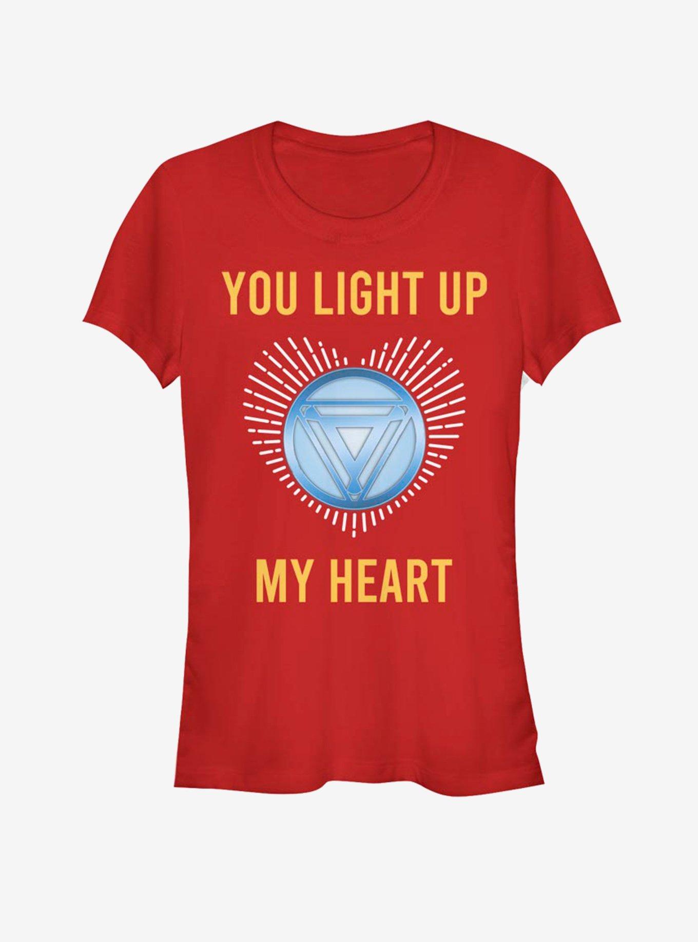 Marvel Ironman Light Up My Heart Girls T-Shirt | Premium Unisex T-Shirt, Trending Graphic Tee