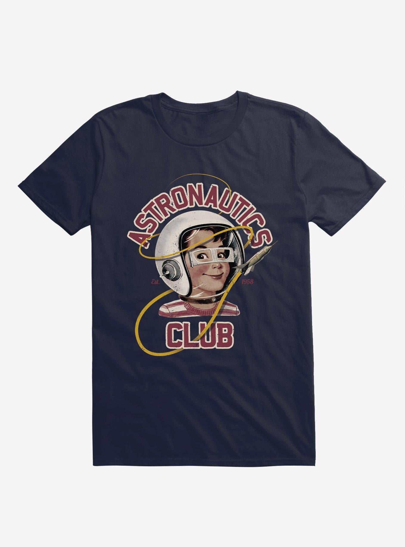 Astro Club Retro Astronaut Navy Blue T Shirt T Shirt Trending US