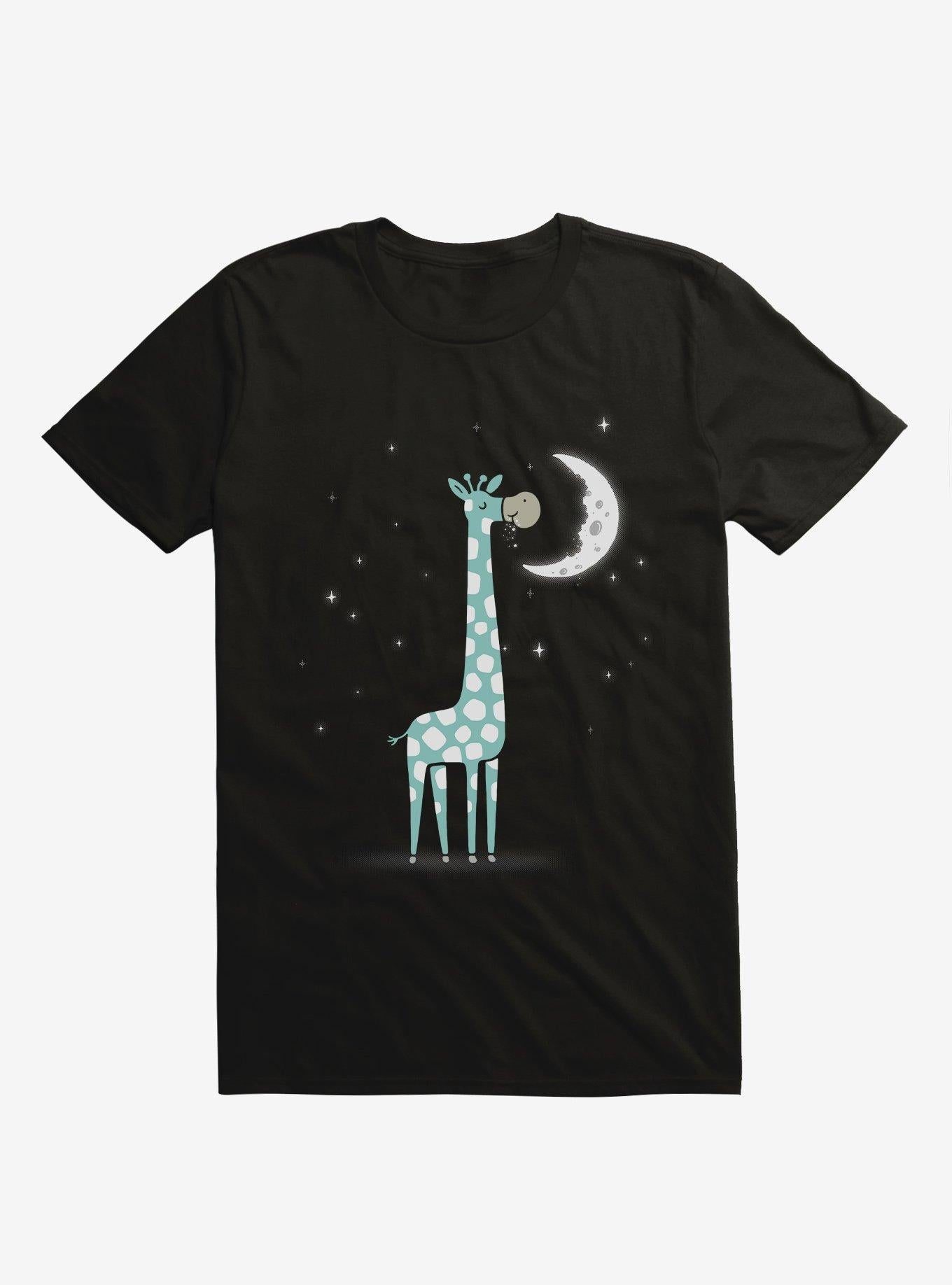 Midnight Snack Giraffe Moon Black T Shirt T Shirt High Search Demand Gift Ready