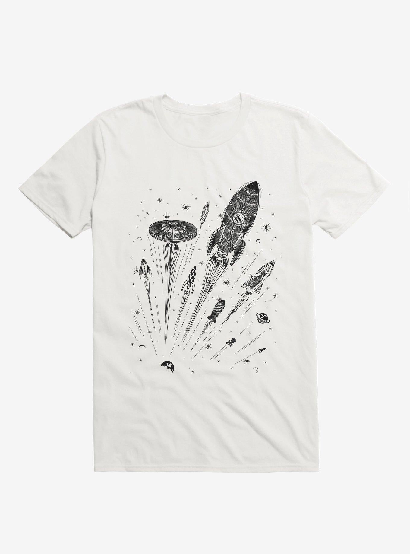 Space Race Spacecraft White T Shirt T Shirt Trending US