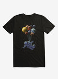 Space Travel Astronaut And Balloon Planets Black T Shirt T Shirt Trending US
