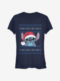 Disney Lilo Stitch Christmas Santa Stitch Girls T-Shirt T-Shirt | Vintage Graphic Vibe | Must-Have Style