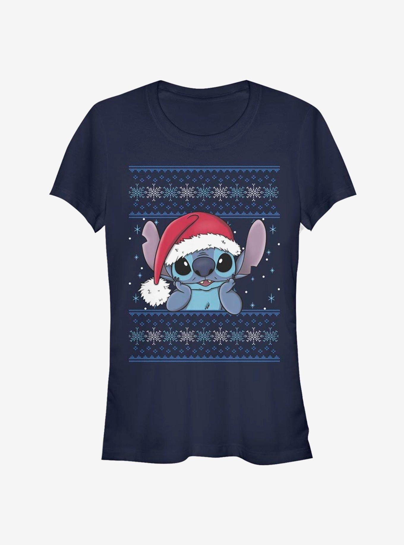 Disney Lilo Stitch Christmas Santa Stitch Girls T-Shirt T-Shirt | Vintage Graphic Vibe | Must-Have Style