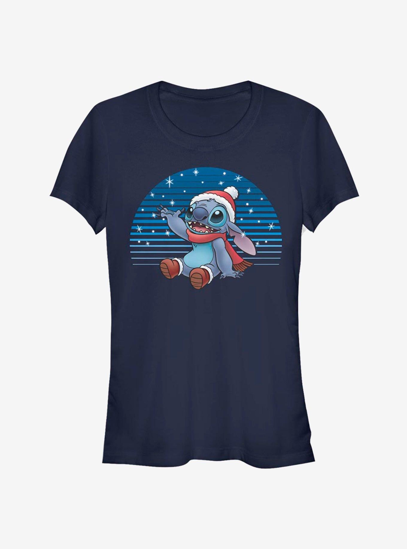 Disney Lilo Stitch Christmas Snowing Stitch Girls T-Shirt T-Shirt | Top Trending Artwork | Perfect For Daily Wear