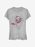 Disney Lilo Stitch Christmas Stitch Outline Girls T-Shirt T-Shirt | Vintage Graphic Vibe | Great Gift Idea