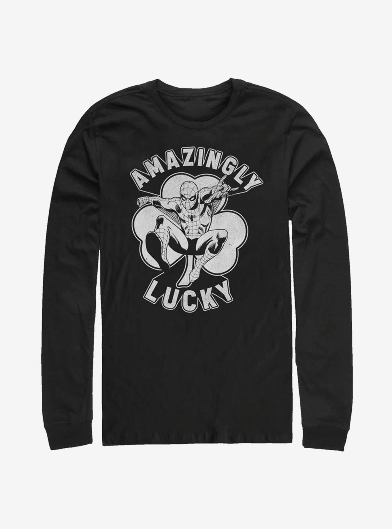 Marvel Spider-Man Lucky Spidey Long-Sleeve T-Shirt | Premium Unisex T-Shirt, Trending Graphic Tee