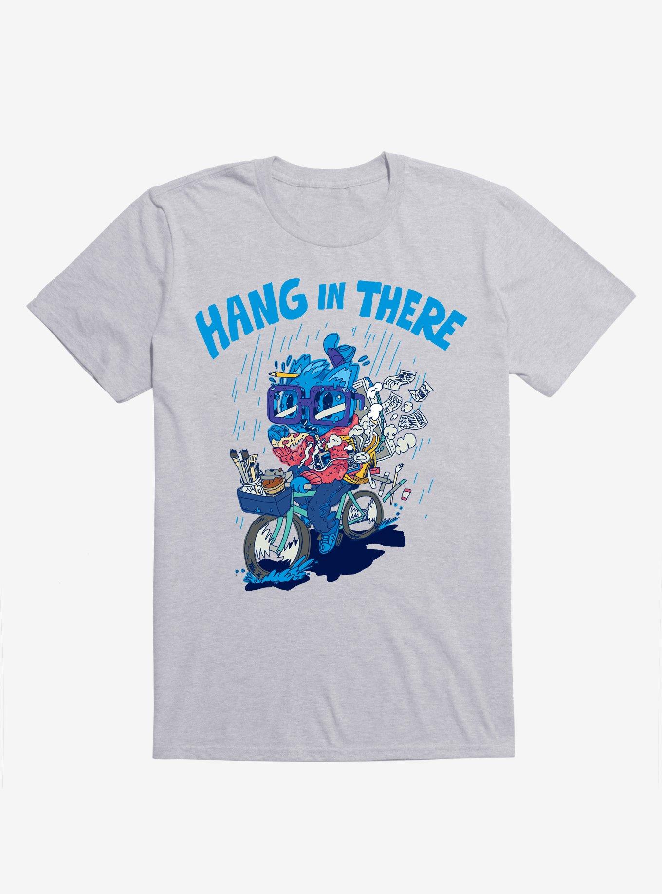 Hang In There Bicycle Cat Sport Grey T Shirt T Shirt Trending US