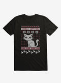 Meowy Cat Holiday Sweater Black T Shirt Sweater Cold Weather Trending US