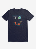 Think Fast Moon Earth Dinosaurs Navy Blue T Shirt T Shirt Premium Print Daily Wear