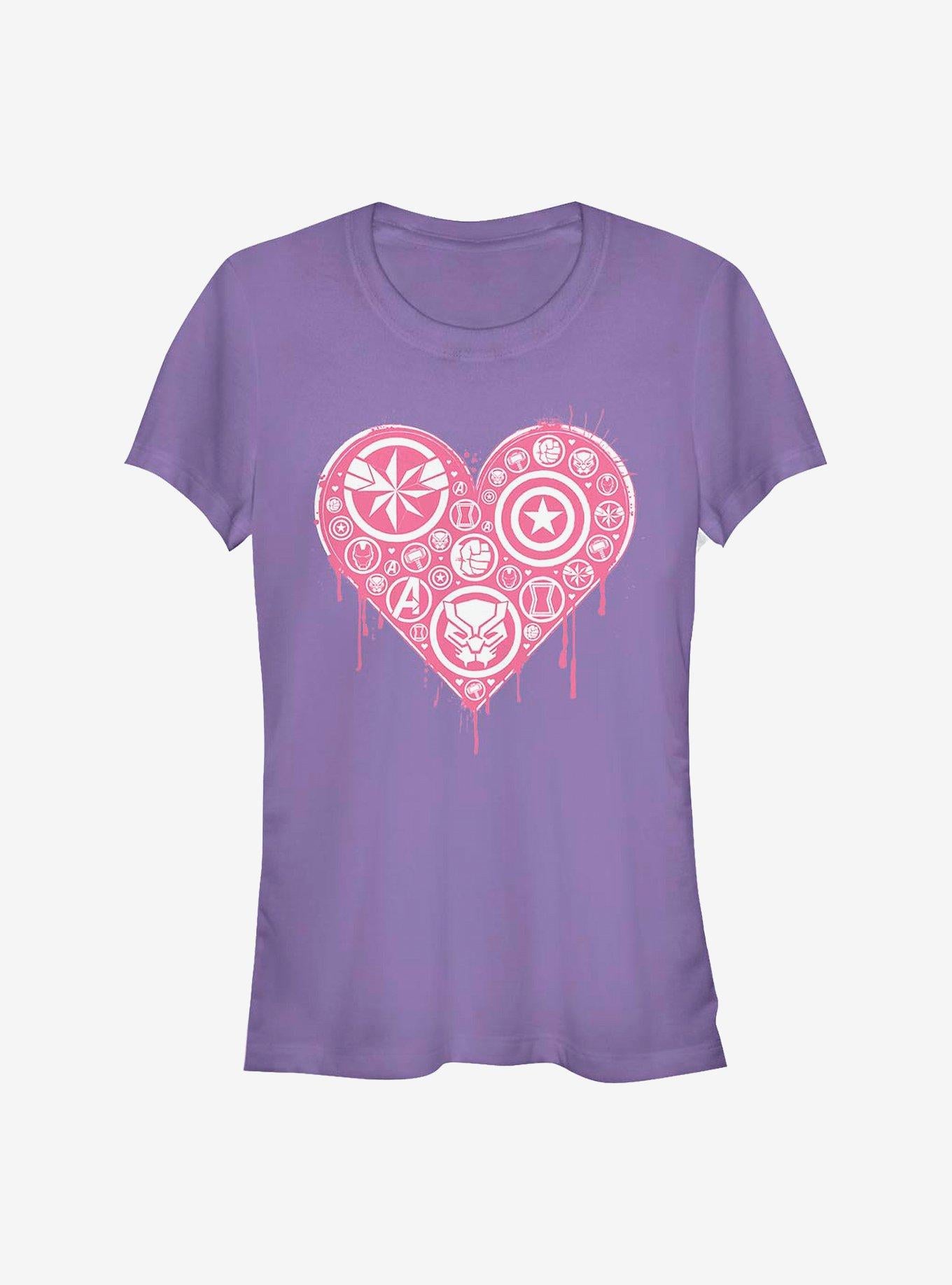 Marvel Avengers Heart Emblems Girls T-Shirt | Premium Unisex T-Shirt, Trending Graphic Tee