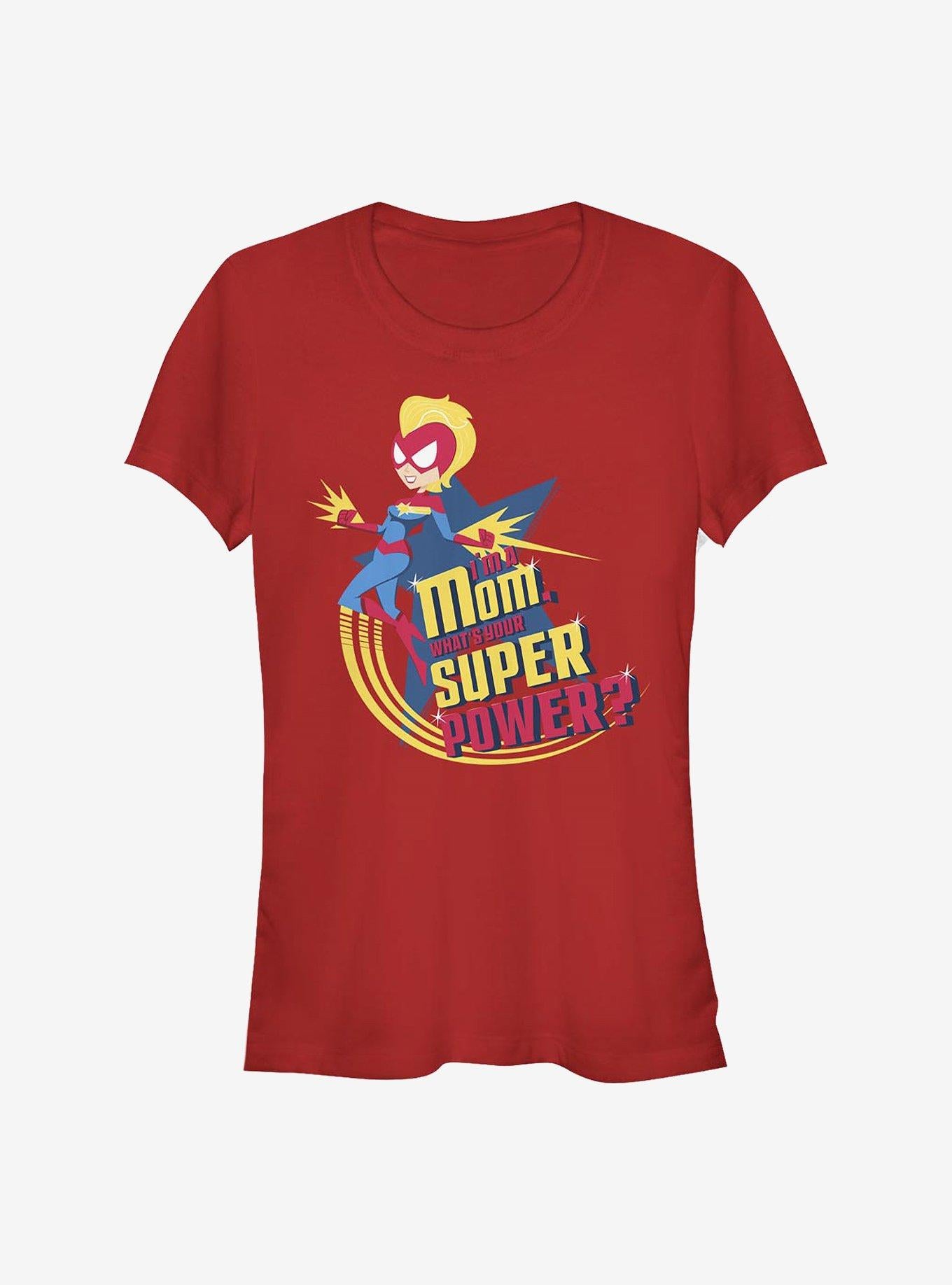 Marvel Captain Marvel Super Power Mom Girls T-Shirt | Premium Unisex T-Shirt, Trending Graphic Tee
