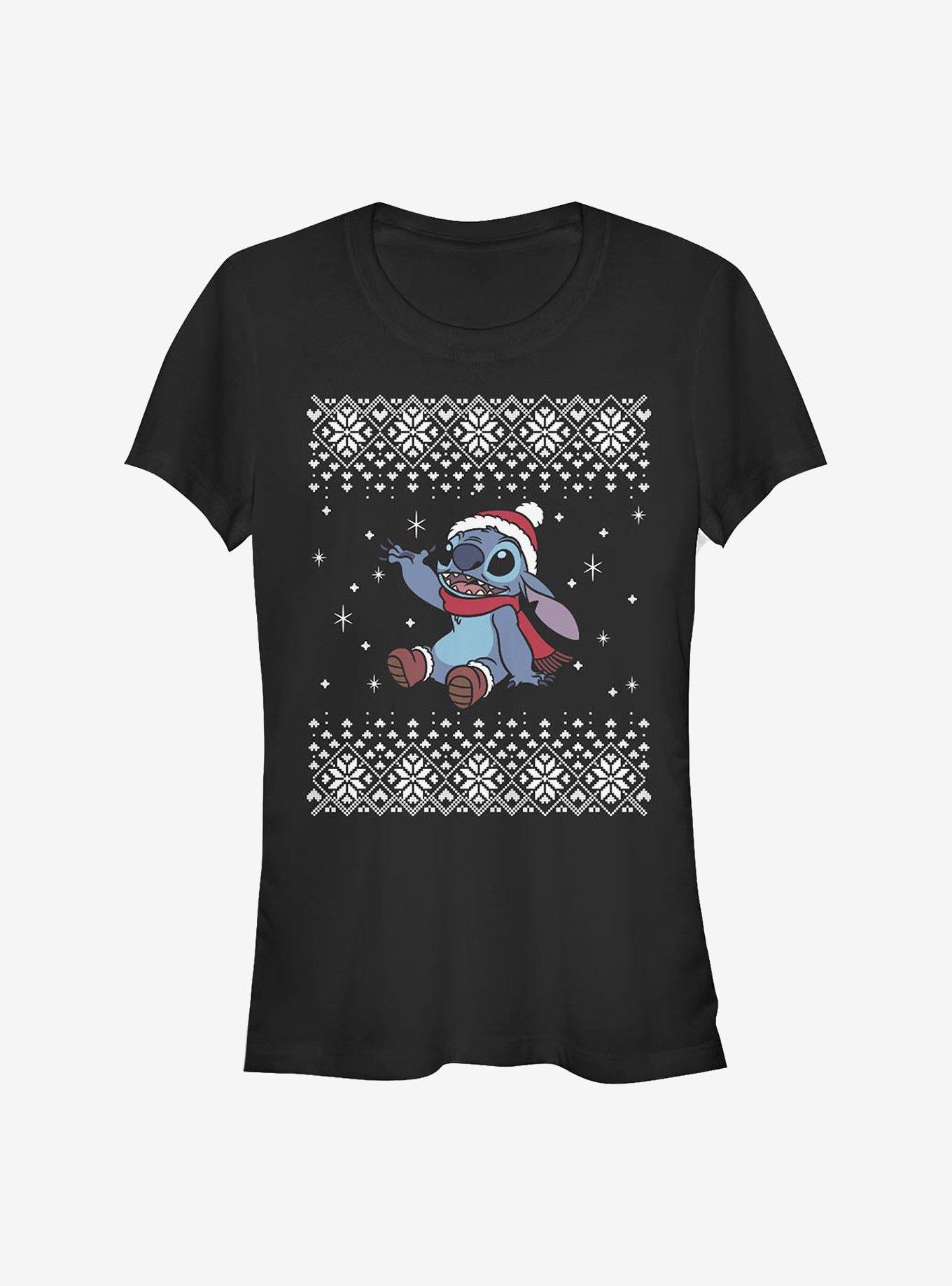 Disney Lilo Stitch Christmas Front Girls T-Shirt T-Shirt | Fan Favorite Style | Great Gift Idea