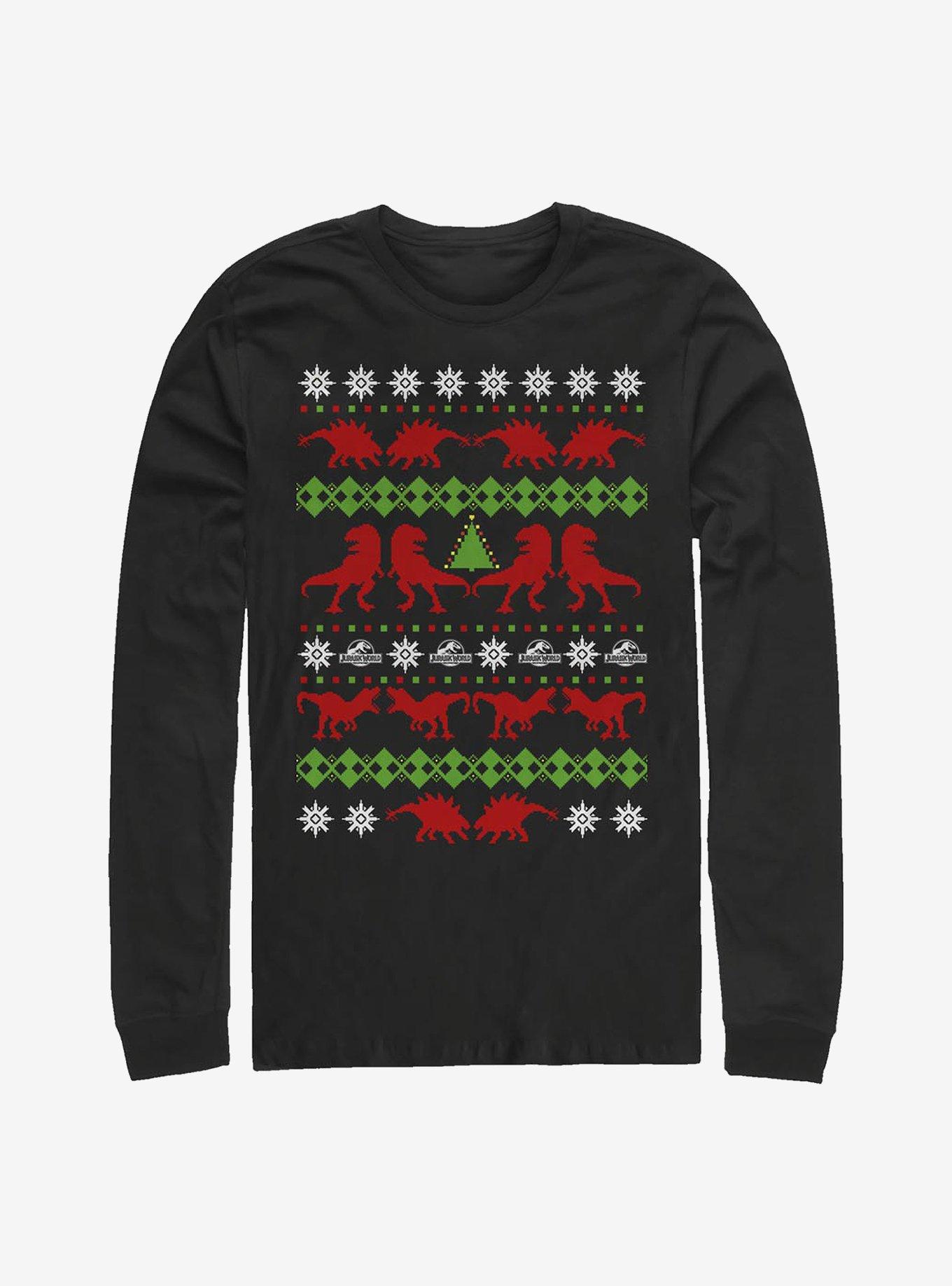 Jurassic Park Ugly Holiday Long-Sleeve T-Shirt | Premium Unisex T-Shirt, Trending Graphic Tee