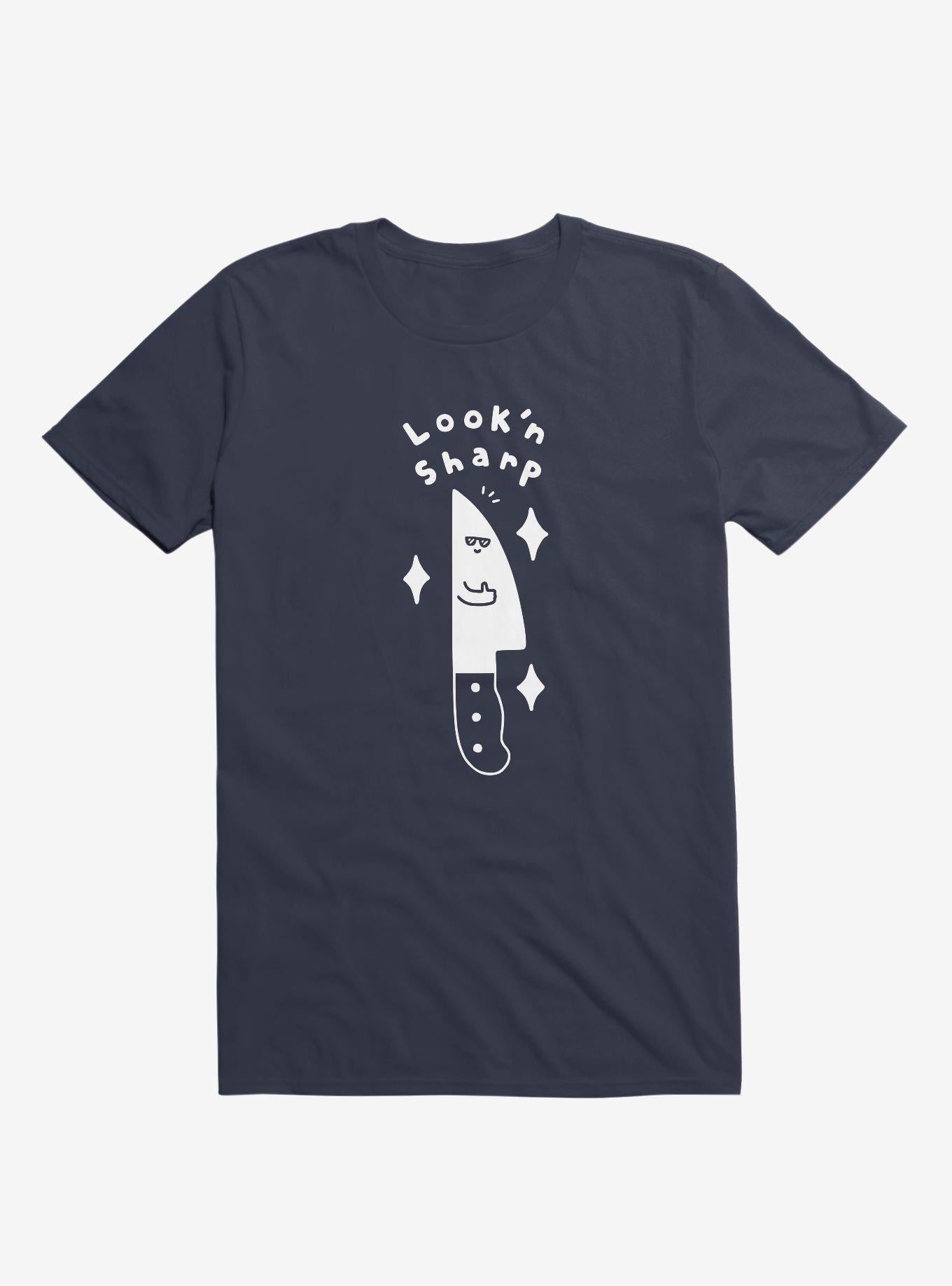 Look n Sharp Knife Navy Blue T Shirt T Shirt Premium Print Daily Wear