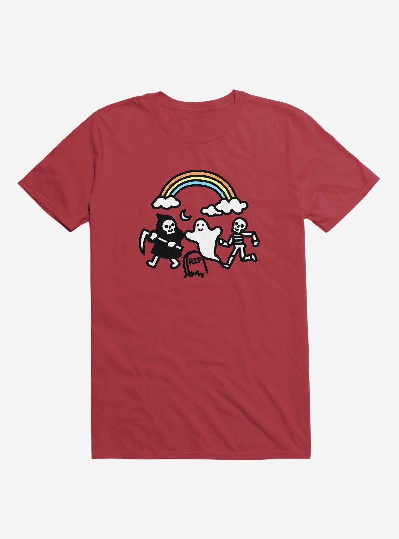 Super Spooky Doodle Red T Shirt T Shirt Streetwear Style Daily Wear