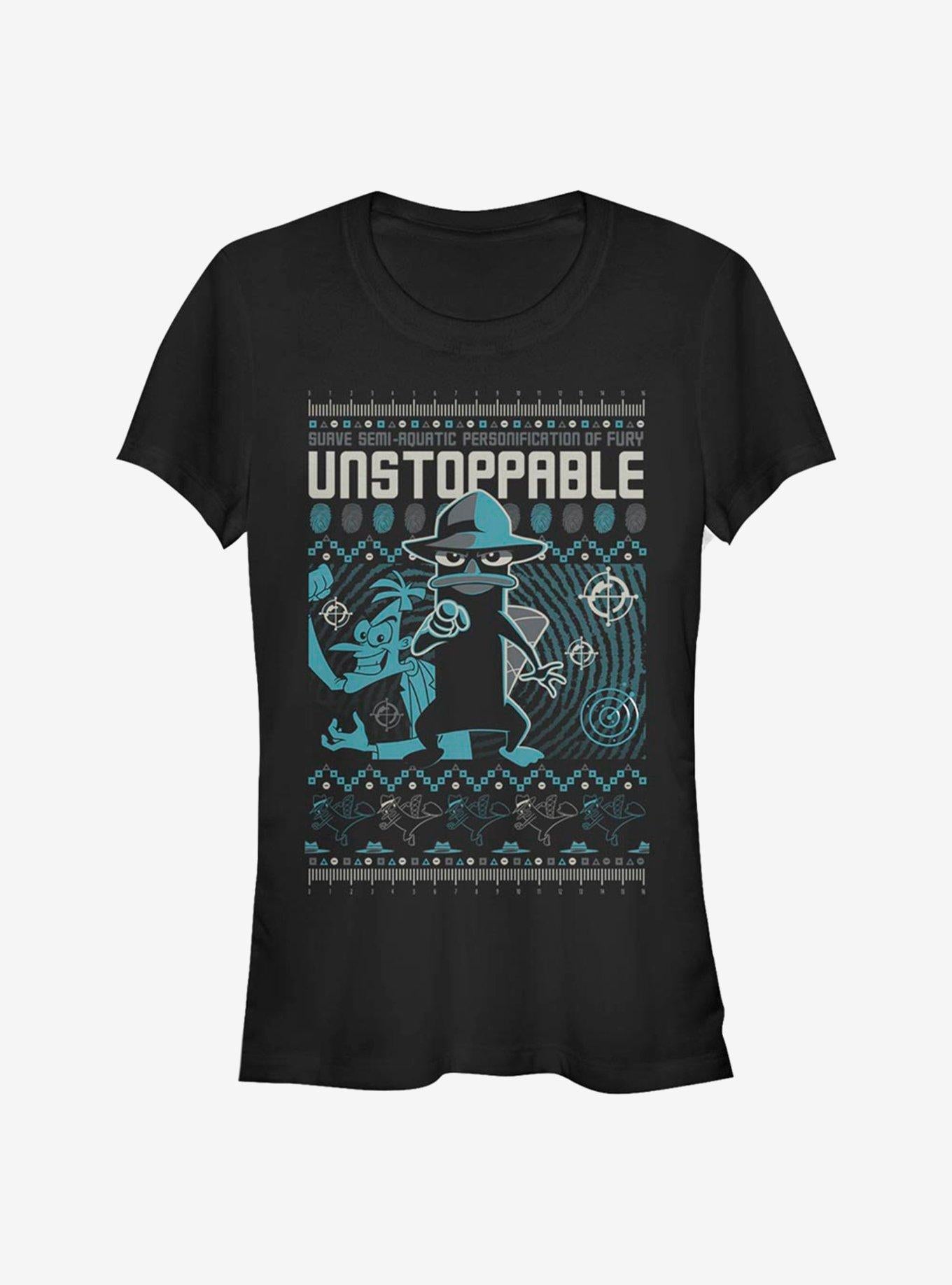 Disney Phineas And Ferb Perry Time Ugly Holiday Girls T-Shirt | Premium Unisex T-Shirt, Trending Graphic Tee