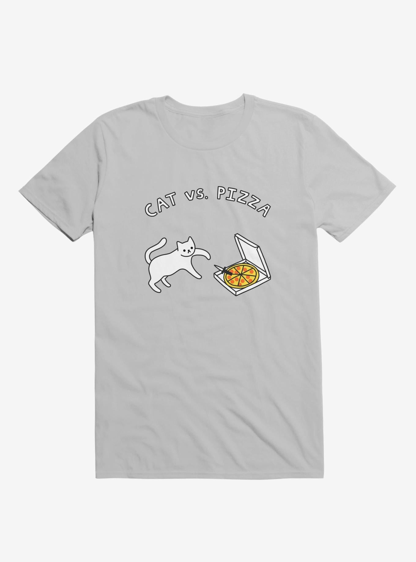Cat Vs Pizza Silver T Shirt T Shirt Trending US Hot Right Now