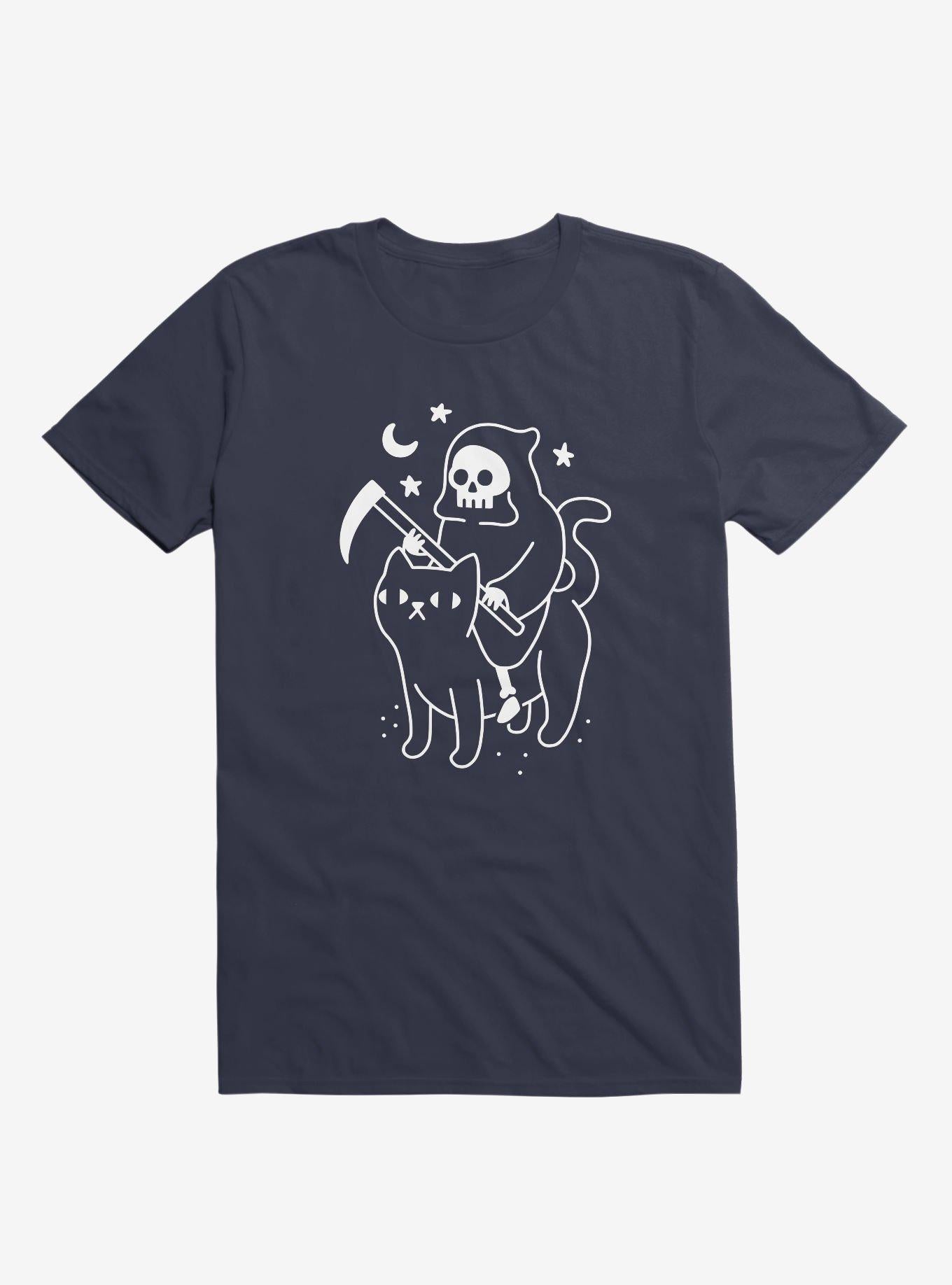 Death Rides A Black Cat Navy Blue T Shirt T Shirt Trending US