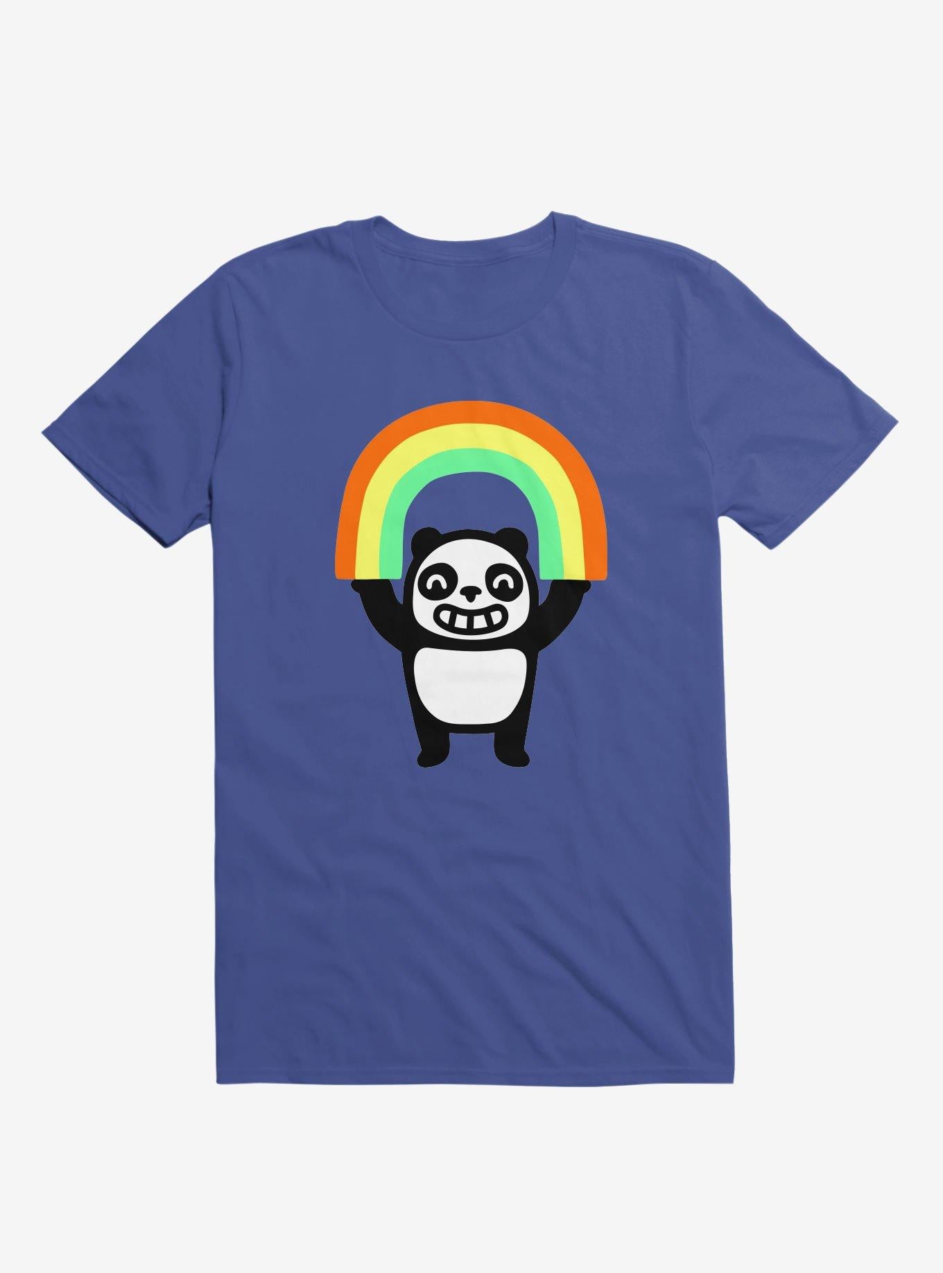 Panda Found A Rainbow Royal Blue T Shirt T Shirt High Search Demand Daily Wear