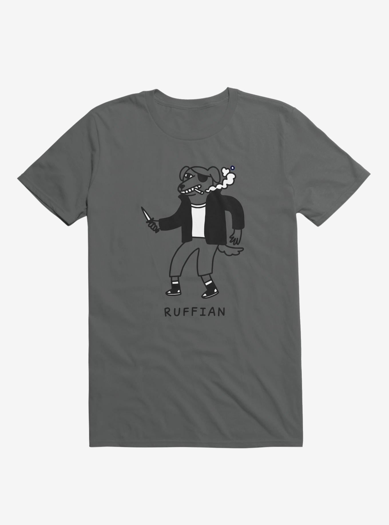 Ruffian Dog Asphalt Grey T Shirt T Shirt Streetwear Style Daily Wear