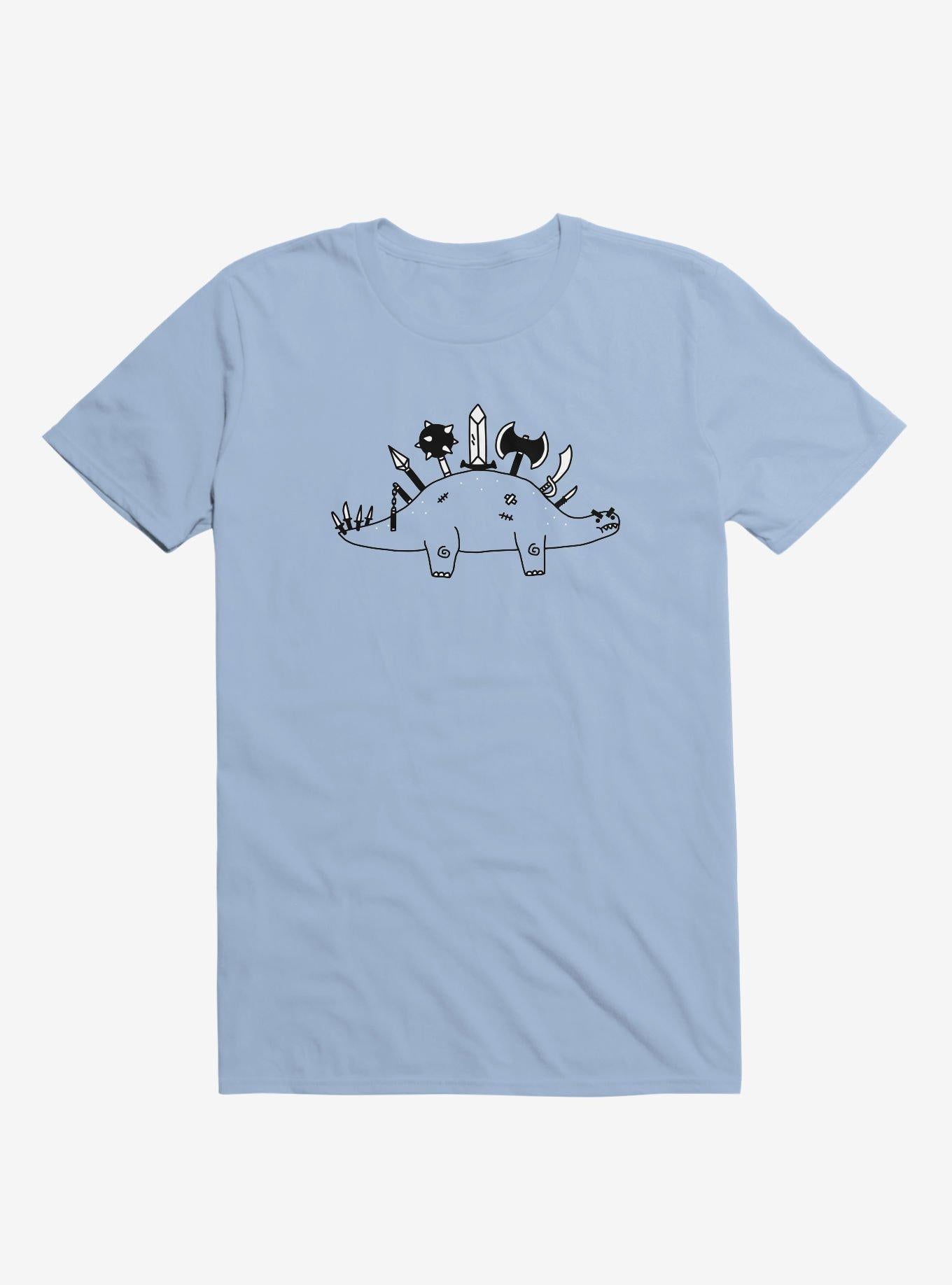 The Best Defense Is A Good Offense Dinosaur Light Blue T Shirt T Shirt Premium Print Workout Ready