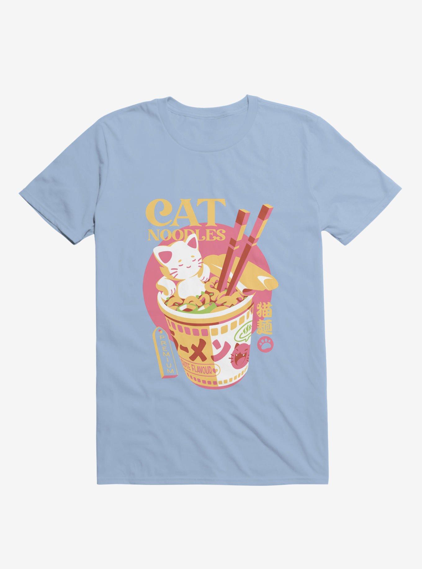 Cat Noodles Light Blue T Shirt T Shirt Streetwear Style Daily Wear
