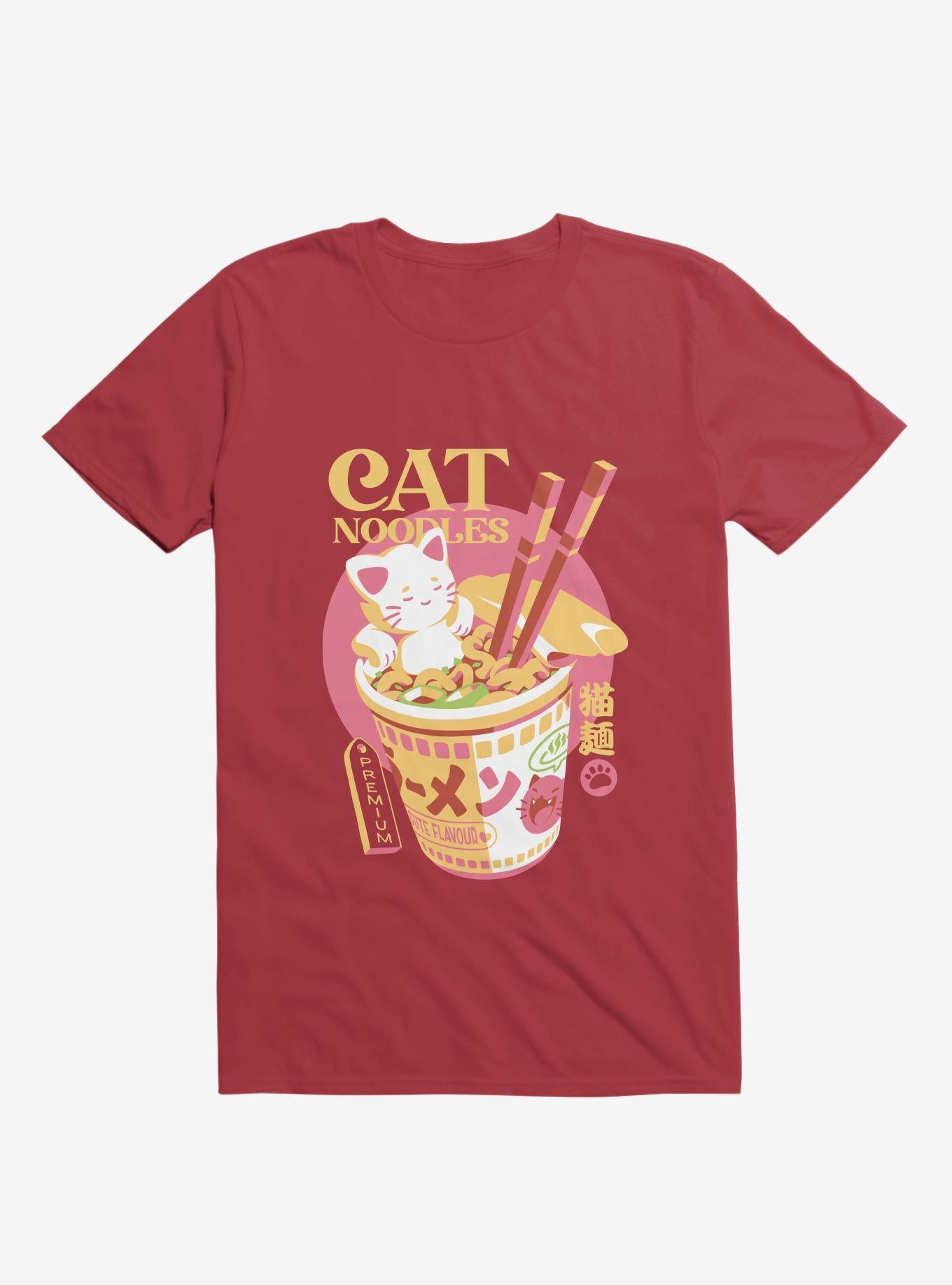 Cat Noodles Red T Shirt T Shirt Trending US