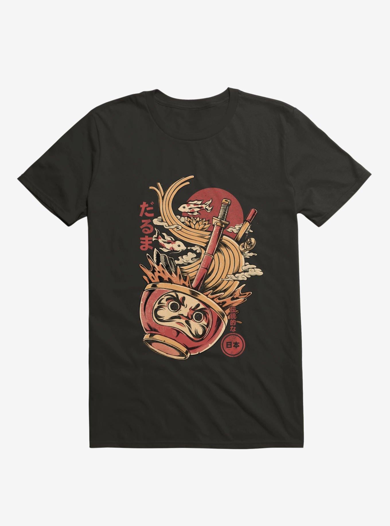 Daruma s Ramen Face Black T Shirt T Shirt Trending US