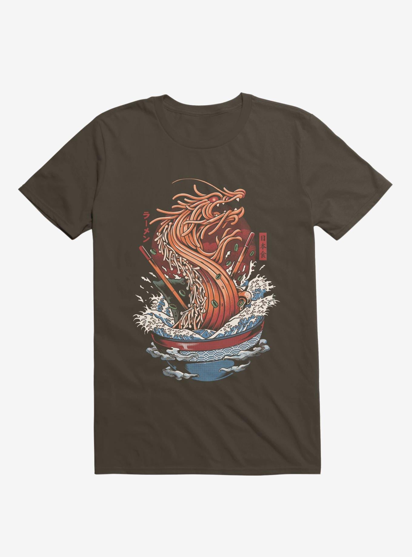 Ramen Noodle Dragon Brown T Shirt T Shirt Gym Lifestyle Best Seller Look