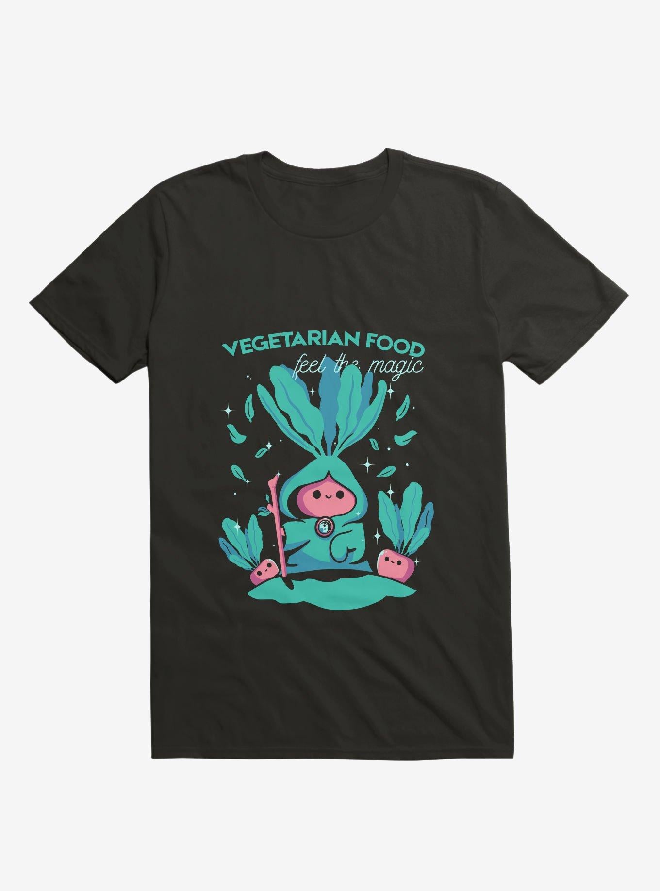 Vegetarian Food Feel The Magic Black T Shirt T Shirt Trending US Gift Ready