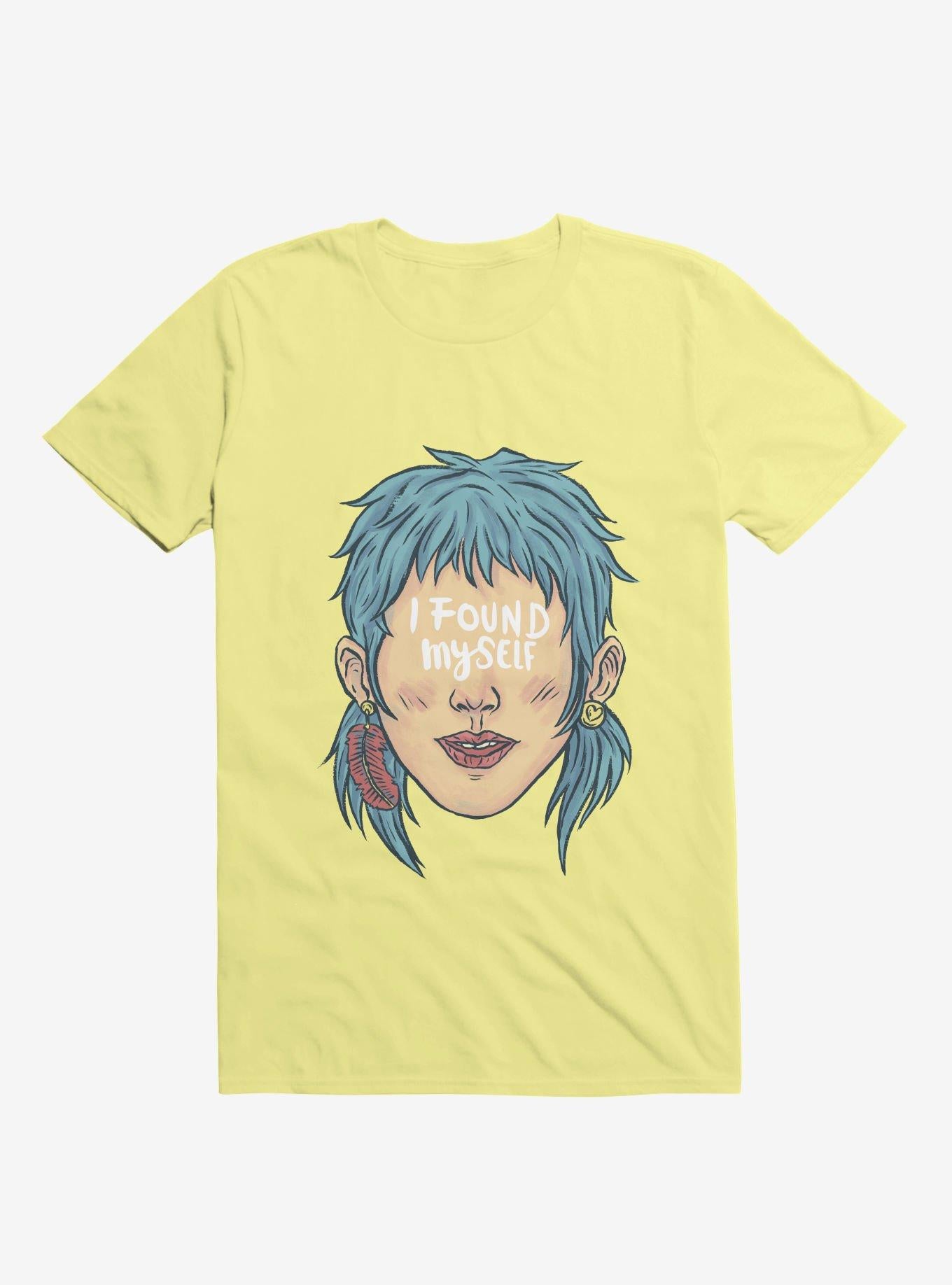 I Found Myself Blue Haired Corn Silk Yellow T Shirt T Shirt Premium Print Gift Ready