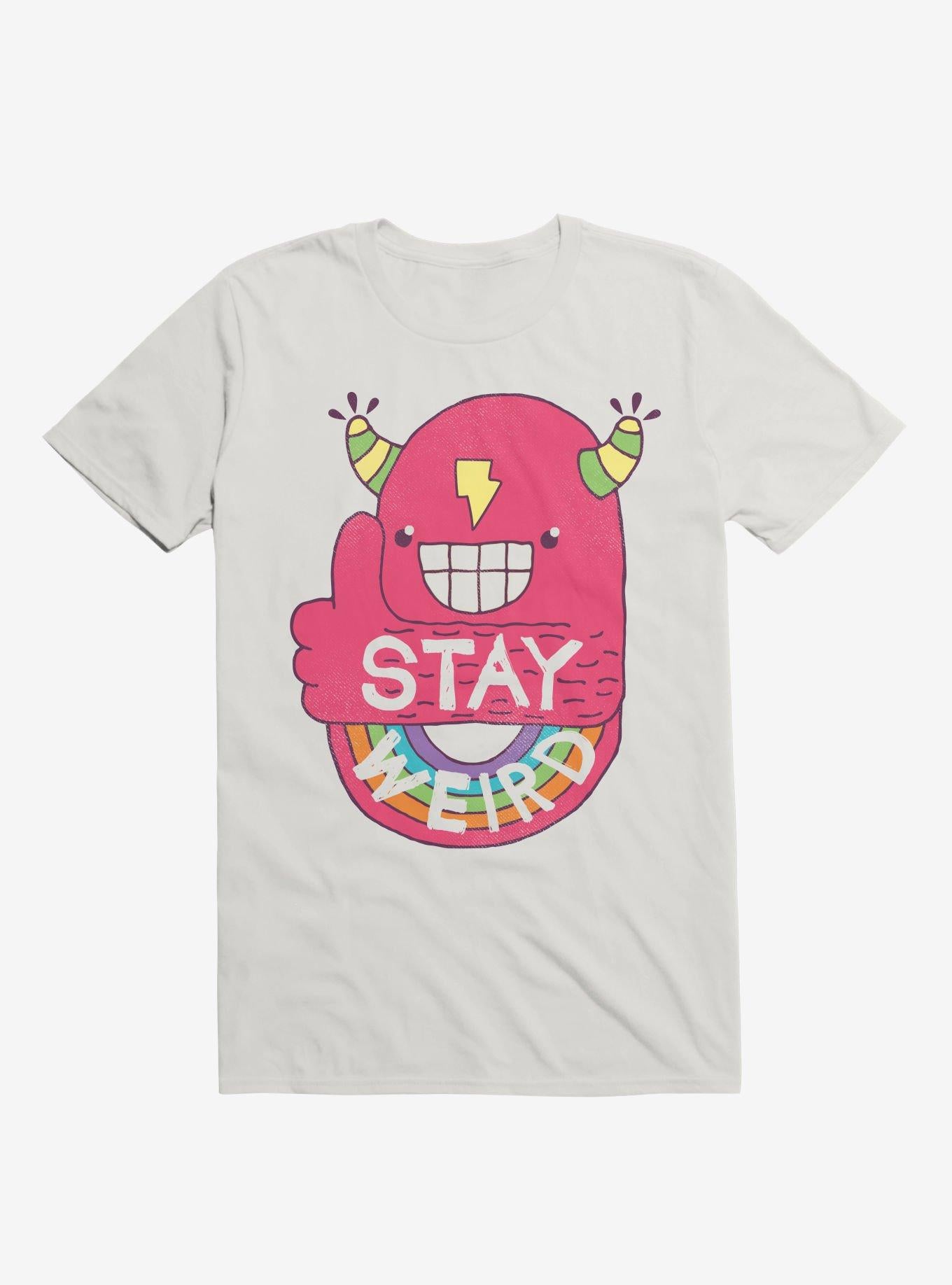 Stay Weird Rainbow Bolt White T Shirt T Shirt High Search Demand Gift Ready