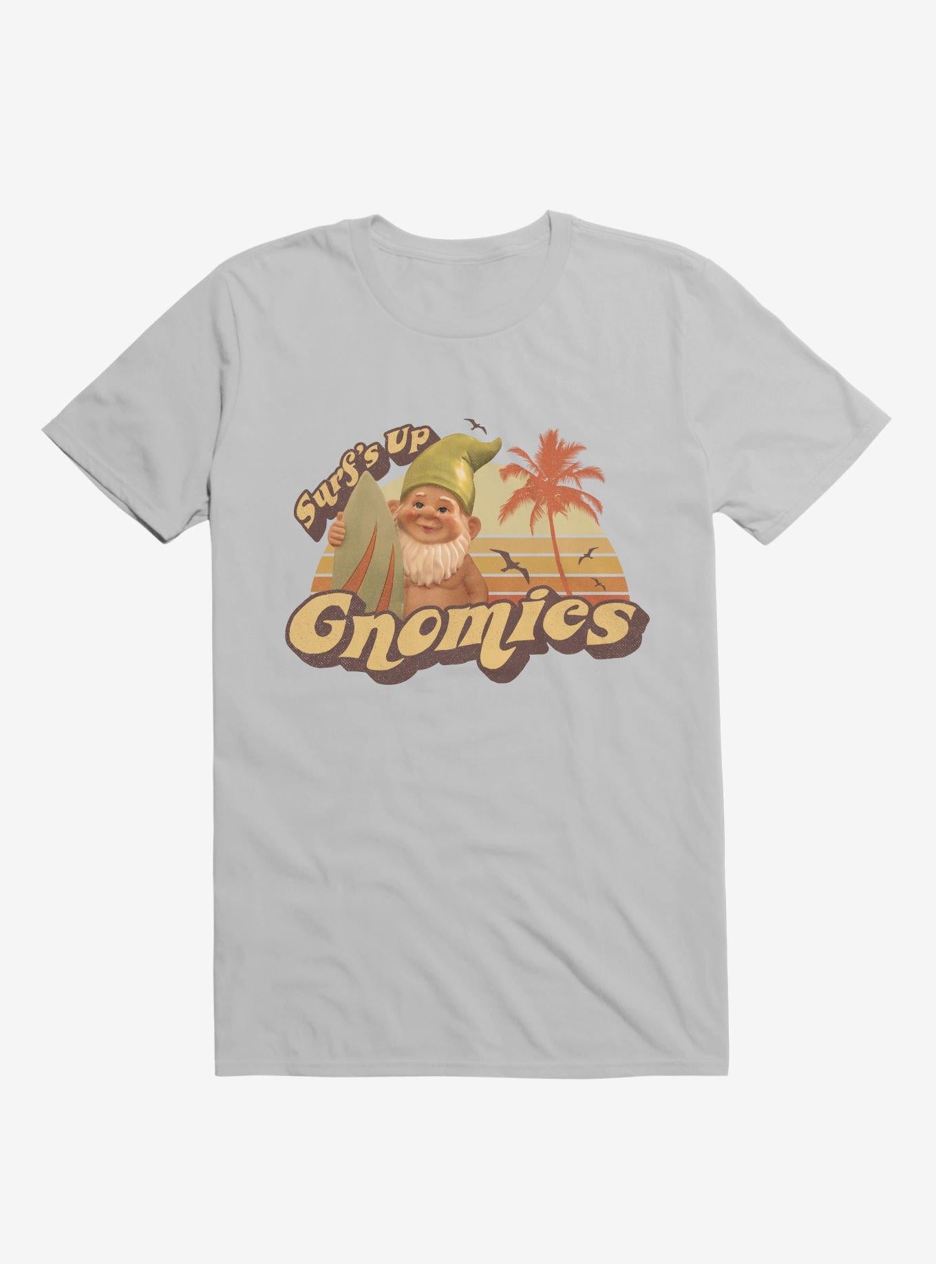 Surf s Up Gnomies Silver T Shirt T Shirt Streetwear Style Workout Ready